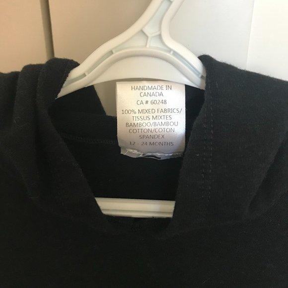 🍋Sale! 2 for 20🍋Mini Way Black Hoodie 12-24 M - Picture 5 of 6